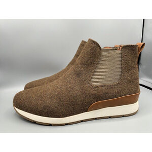 BOC KARA Brown Wool Fabric Chelsea Ankle Boots Booties Women's Size 11.5 M